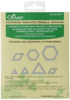Clover Patchwork Schablonen Kunststoff Dreiecke/Hexagons